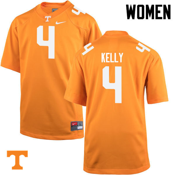 Women #4 John Kelly Tennessee Volunteers College Football Jerseys-Orange